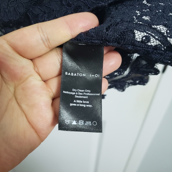 ARITZIA BABATON Navy Franck Sheer Lace Camisole Top - Picture 9 of 12